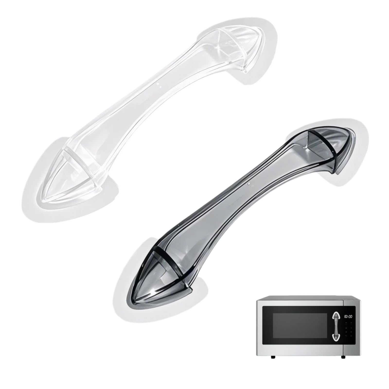 Photo 1 of 2Pcs Universal Microwave Door Handle Replacement Fits Most Microwave Ovens Replace for Samsung General Electric GE Handle Repair Part Fit with Hotpoint Microwave Replaces (1pcs Clear & 1pcs Black)