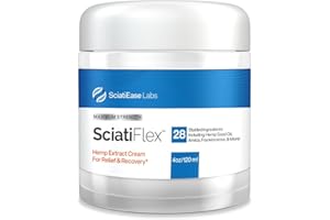 SCIATIEASE SciatiFlex Topical Sciatic Cream - Maximum Strength for Sciatic Nerve Discomfort in The Lower Back, Hips, Buttocks, Legs and Feet - Hemp Cream with Arnica Extract, Shea Butter, Aloe Vera - 4oz