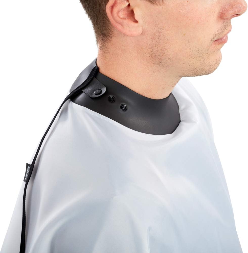 NeoCape Unigown PTFE Coated Hairdressing Gown - Premium Barber Cape with built-in Neoprene HairStop Collar (White) - Image 4