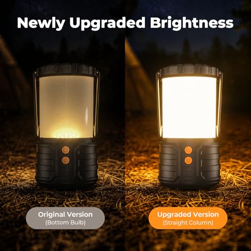 2 Pack Camping Lantern,Led Camping Lanterns,5000mAh Rechargeable Battery Emergency Lights for Power Outages,3 Colors,IPX4 Waterproof Portable Flashlight Camping Tent Light for Home or Hurricane Hiking