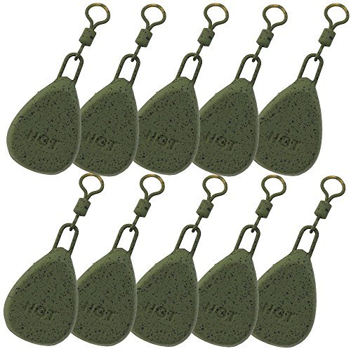 10 x Flat Pear Carp Coarse Fishing Angling Weights 1.5oz 2oz 2.5oz 3oz & 3.5oz NGT (3oz)
