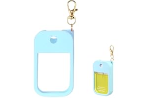 KYRGEU Hand Sanitizer Spray Case Compatible with Touchland Power Mist 1 oz – Silicone Case with Keychain for Touch Land Mist 1 fl oz（30 ml）, Hand Sanitizer Accessory for 1 fl oz (Blue, 1 Pack)