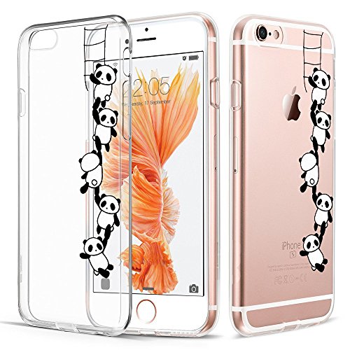 Case for iPhone 6 6S ,Wouier Thin Case Cover TPU Rubber Gel 4.7" , Transparent Clear Back Case, Soft Silicone-Panda pattern (11) - Thumbnail 5