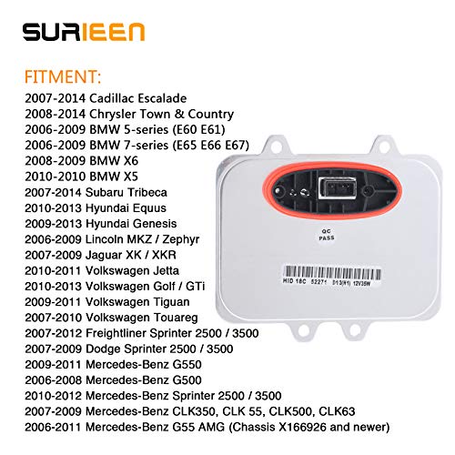 SURIEEN 5DV 009 000-00 Xenon Hid Headlight Ballast Control Unit Assembly Module Replaces 12767670 15782392 Fit for BMW, Mercedes Benz, Cadillac, Jaguar, Volkswagen, Lincoln, Chrysler, Saab, Hyundai - Thumbnail 3
