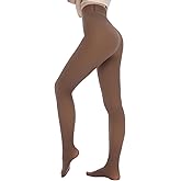 Fleece Lined Tights Women - Thermal Pantyhose for Winter Warm Thick Stockings with High Waist Fake Translucent Leggings