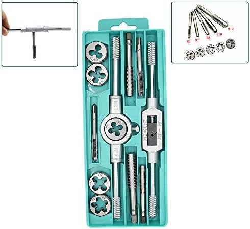 12PCS Adjustable Metric Tap Die Set M6 M7 M8 M10 M12 Screw Threading Wrench Mold Tool