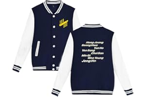 Xkpopfans Kpop Baseball Jacket Treasure Hoodie Seonghwa Yunho Mingi Sweatshirt Coat