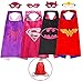 Superhero Capes and Masks Kids Dress up Costumes Set of 4 Boys & Girls Birthday Party Supplies Bonus a Bag