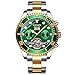 Automatic Men's Mechanical Watches Tourbillon Stainless Steel Analog Waterproof Wrist Watch for Men, Self Wind, Luminous Dial, Business Style