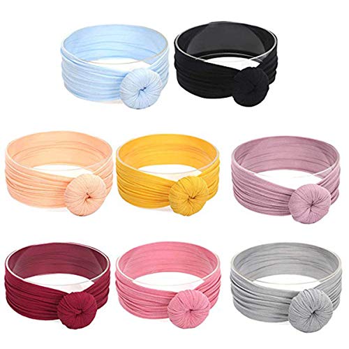 image for Mookiraer Baby Girl Nylon Headbands Newborn Infant Toddler Hairbands a