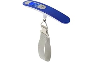 Glowseen Handy Luggage Scale Compact Travel Hanging Scale with Backlit LCD Display 110 lb/ 50kg (Blue)