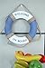 Life Ring Swim Tube Welcome Door Sign, Welcome on Board Nautical Wall Decor, Blue and White (12.5 in)