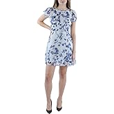 DKNY Womens Short Sleeve Jewel Neck Dress