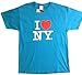 I Love NY New York Kids Short Sleeve Screen Print Heart T-Shirt Turquoise Sma.