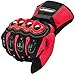 ILM Alloy Steel Motorcycle Riding Gloves Warm Waterproof Windproof for Winter Use (L, RED(Winter))