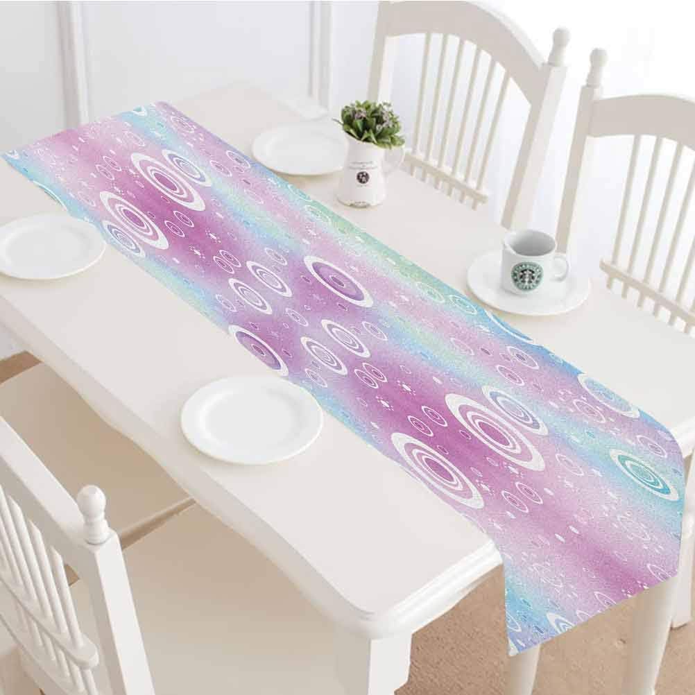 Pastel Table Runner,Whimsical Fantasy Pattern with Ring