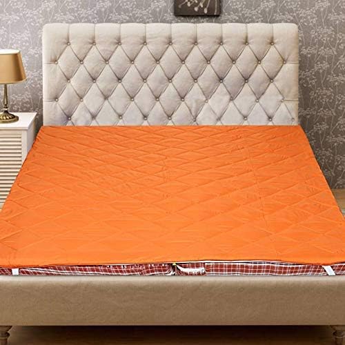 Bedding King Waterproof Double Bed Mattress Protector for King Size Bed (Size: 72"X78", Orange)