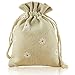 G2PLUS Small Drawstring Gift Bags,20PCS Cotton Burlap Drawstring Pouches Halloween Candy Bags White Daisy Treat Bags Wedding Party Favor Jewelry Pouches for Gift,Holiday,Home Supplies(3.5'' x 4.7'')