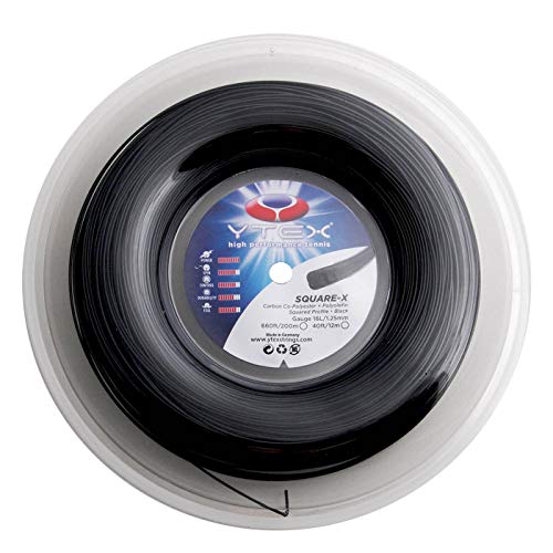 YTEX Square-X Black Tennis Racquet String Reel (16L Gauge, 1.25mm) - Thumbnail 2