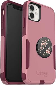 Bundle: OtterBox COMMUTER SERIES Case for iPhone 11 - (CUPIDS WAY) + PopSockets PopGrip - (BLOSSOM FLAIR), Pink