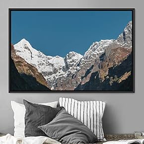 signwin Framed Canvas Wall Art Snow Mountain Cool...