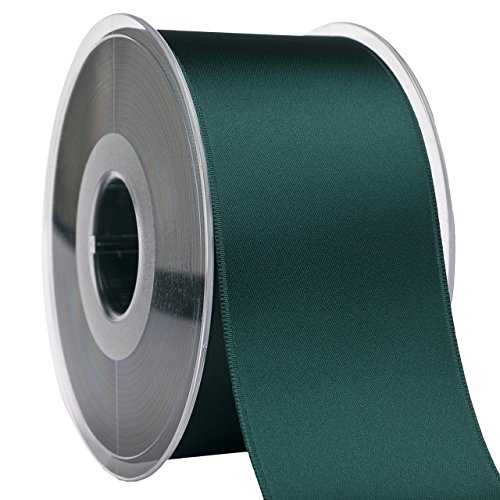 Morex Ribbon 03550/25-094 DF Swiss Satin Ribbon 2" X 27 YD Teal Ribbon for Gift…