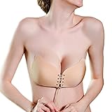 Silicone Invisible Bra Strapless Adhesive Reusable Push-up Bras with Drawstring #2 Nude D