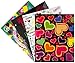 Emraw Laminated Fashion Love & Peace 2 Pocket File Portfolio Folder – Used for Papers, Loose-Leafs, Business Cards, Compact Discs, Etc. (4-Pack)