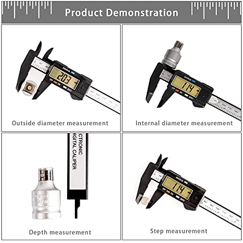 Digital Caliper 6 Inch Carbon Fibre Calipers Measuring Tool Electronic Micrometer Digital