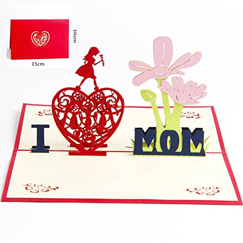 Card for Mother's Day, Deesospro® Birthday Card for Mum Special,3D Pop Up Greeting Card with Beautiful Paper-Cut, Gift for Mum's Birthday, Envelope Included (I Love Mum) — image 1