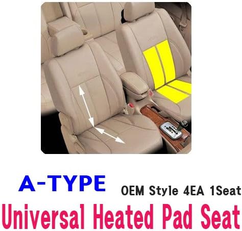 ACTION CAR Universal Heated Pad Kit 4ea 1seat A Type Heater Car Truck SUV 3way LED Switch