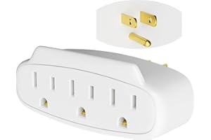 ELECAN 3 Prong Power Strip 3-Outlet Extender Wall Charger, Space Saving 3 in 1 Multi Plug Outlet Adapter Splitter,Travel Essentials,ETL Listed 125V 15A 1875W for Home,Office-Firm Mini Light Wall Tap with Lip