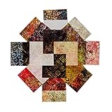 Java Batiks Charm Pack, Set of 40 Precut 5 Inch Batik Squares CC102