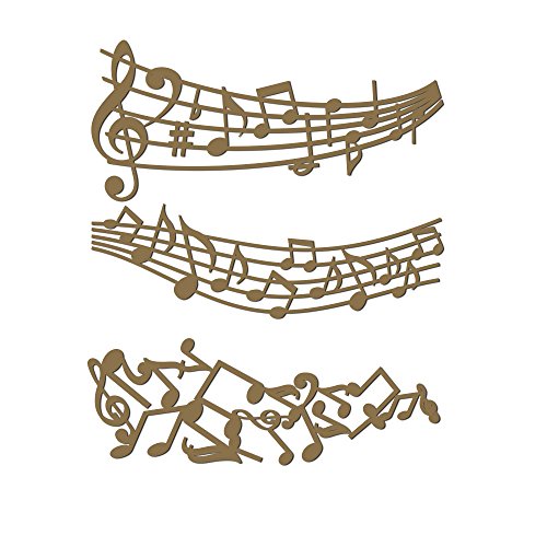 Music Borders Scrapbooking Laser Cut Chipboard - 3 Piece Set