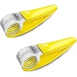 Set of 2 Banana Slicer Food Grade Stainless Steel Banana Cutter with Large Ergonomic Handle For Bananas Vegetable Cucumber Ho