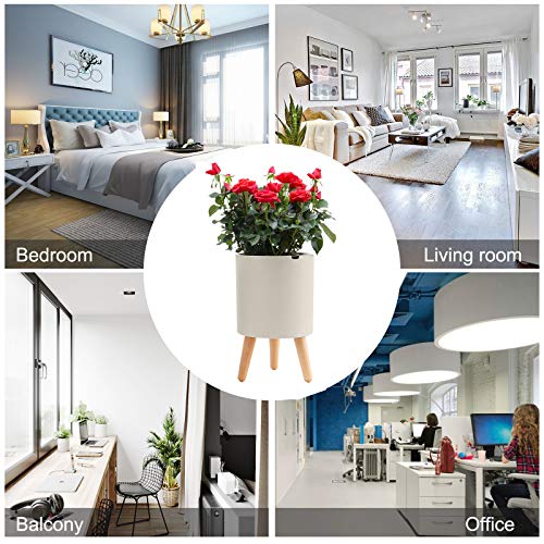 Intelligent Plant Pot with Stand, 7.5 Inch Self Watering and Drainage System, Water Shortage Alarm Flower Pot for Indoor Outdoor Decoration