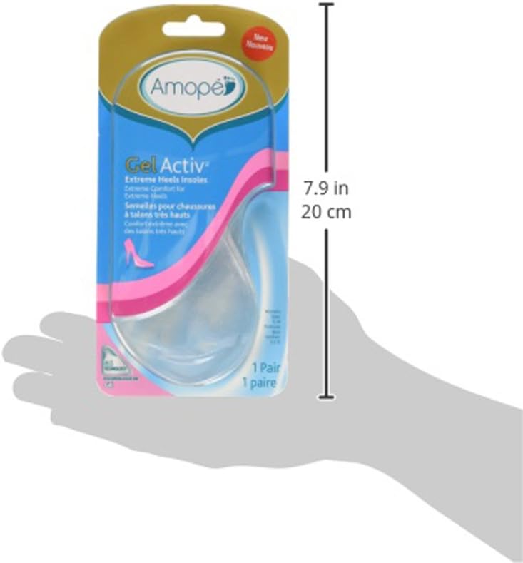 Amope GelActiv Extreme Heels Insoles for Women, 1 pair, Size 5-10: Health & Personal Care