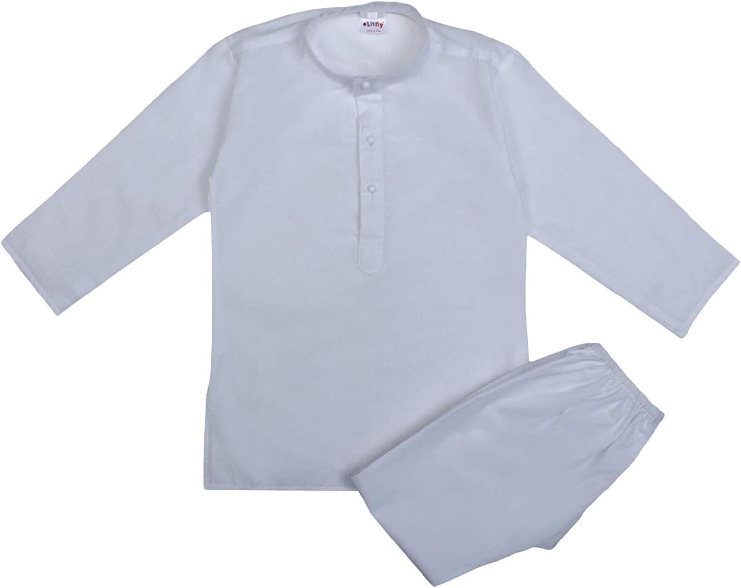 Ethnic Wear Kids Pure Cotton Kurta Pyjama Set for Baby Boys - White