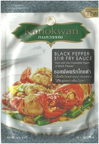 Kanokwan Black Pepper Stir Fry Sauce 1.76 oz / 50g, (Pack of 4)