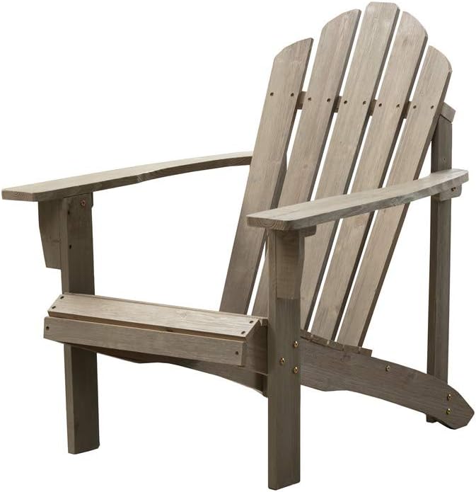 B&Z Wood Adirondack Chair Outdoor Adult Leisure Antique Distressed Grey
