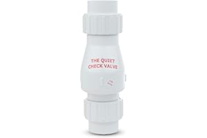 Zoeller 30‑0040 Quiet Check Valve 1-1/2″ PVC Full Flow Solvent‑Weld Union for Sump Pump Discharge – Backflow Prevention, Water Hammer Reduction, 50 PSI Rated