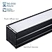 LEONLITE 4FT Linkable LED Linear Light, Dimmable Architectural LED Suspension Office Lighting Fixture, 3CCT, ETL Listed, Matte Black Aluminum Housing, Pack of 4