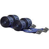 Mytee Products Kinedyne Winch Straps 4" x 30" Blue Heavy Duty Tie Down w/Flat Hooks WLL# 5400 lbs | 4 Inch Cargo Control for Flatbed Truck Utility Trailer (4 Pack)