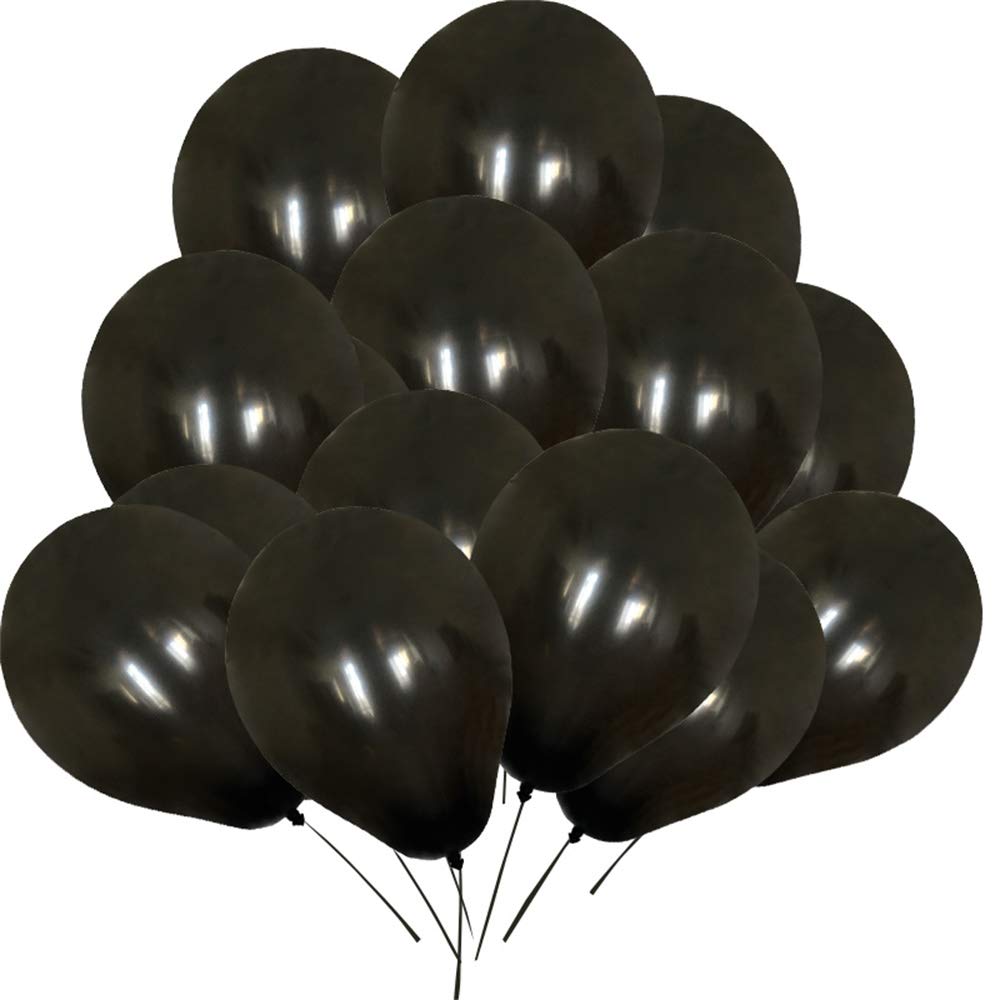 Time to Sparkle 100pcs 10'' Pearlised Latex Balloons Wedding Party Christmas Baby Shower Decorations Xmas, Black — image 1