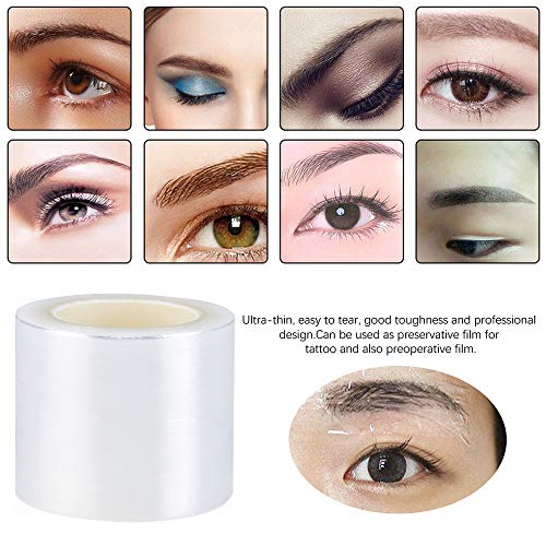 Ownest 4 PCS Disposable Eyebrow Tattoo Plastic Wrap Preservative Film, Professional Eyebrow Lips Permanent Make Up Supplies Wrap Cover Tape Roll