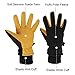 OZERO Ski Gloves -30°F Coldproofp Winter Thermal Glove - Deerskin Leather Palm & Polar Fleece Back with Insulated Cotton - Windproof Water-resistant Warm hands in Cold Weather for Women Men - Tan(M)