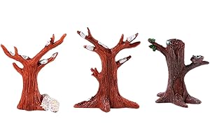 Toyvian Miniature Model Trees, 3Pcs Resin Landscape Scenery Kits for Diorama Fairy Garden and Model Railway Train Layout Real