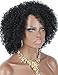 Kalyss Short Big Afro Kinky Curly Wigs for Women Premium Synthetic Hair Wigs with Hair Bangs 150% Density Bouncy and Full Natural Looking Hair Replacement Wig