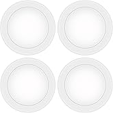 4 Pack 6 Inch LED Disk Light, Dimmable Flush Mount Ceiling Lights, Daylight 5000K, 15W 1100LM, CRI 90+, Low Profile Surface Mount Ceiling Disc Light, Wet Rated, Installs into Junction Box, ETL & FCC
