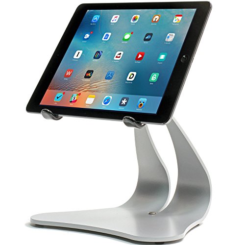 Thought Out Stabile PRO Adjustable iPad Stand Pro Air 2 12.9 10.5 9.7 Surface Galaxy Tablet Holder Pivoting Silver